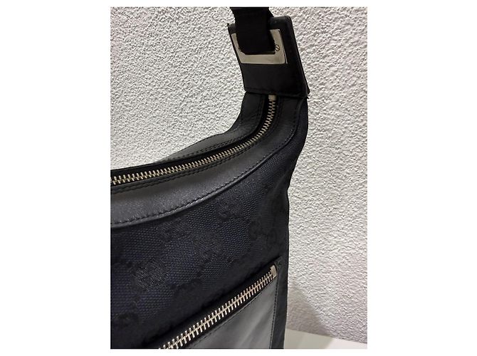 Hobo in Canvas GG Gucci Nero - vista 4