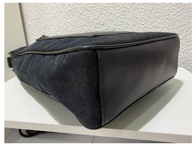 Hobo in Canvas GG Gucci Nero - vista 8