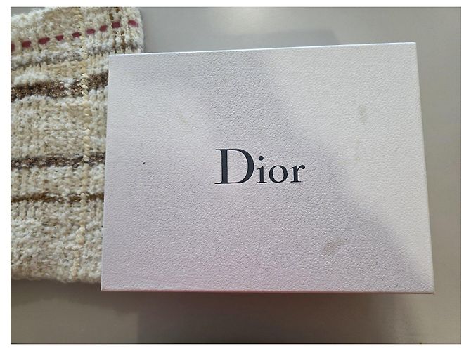 Christian Dior - Strickkragen - Wolle Mohair Kaschmir Braun Pink Weiß - Ansicht 5