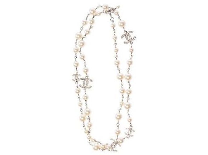 Gioielli CHANEL CC in Perla Bianca - 103171 Bianco - vista 4