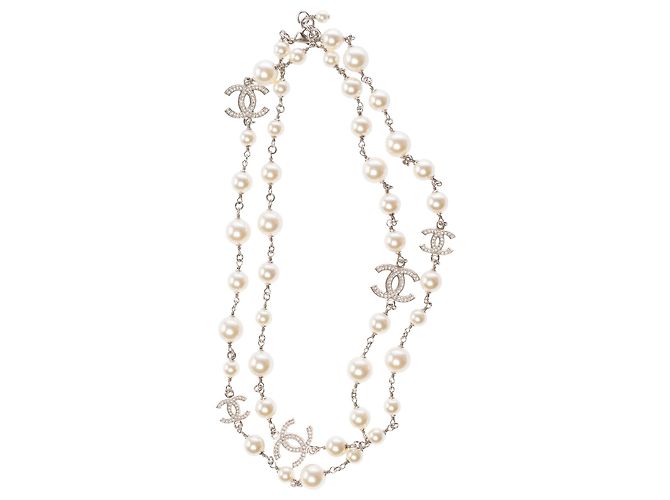Gioielli CHANEL CC in Perla Bianca - 103171 Bianco - vista 5