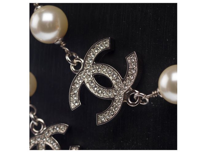 Gioielli CHANEL CC in Perla Bianca - 103171 Bianco - vista 6
