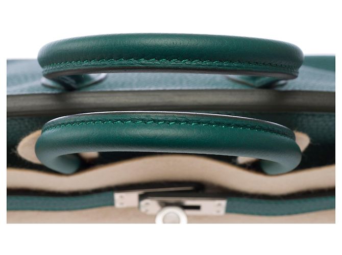 Hermès Borsa HERMES Birkin 25 in Pelle Verde - 103291 - vista 10