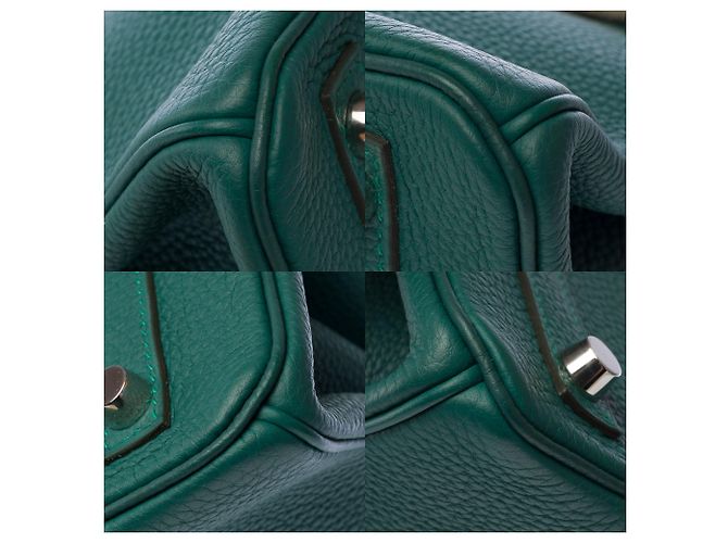 Hermès Borsa HERMES Birkin 25 in Pelle Verde - 103291 - vista 12