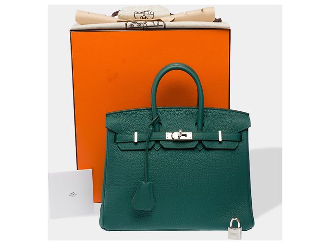 Hermès Borsa HERMES Birkin 25 in Pelle Verde - 103291 - vista 2
