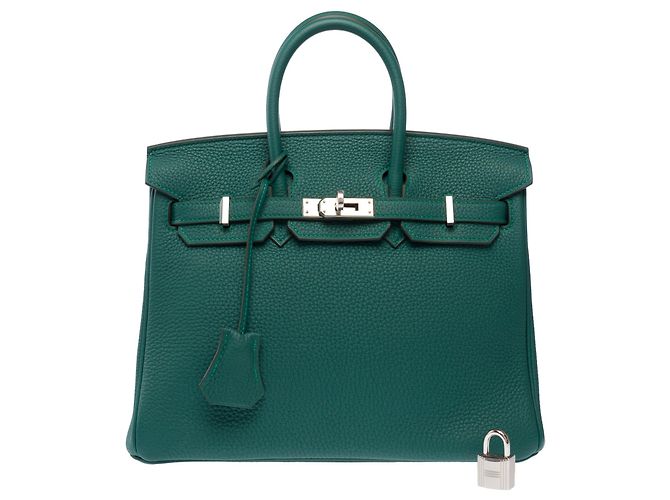 Hermès Borsa HERMES Birkin 25 in Pelle Verde - 103291 - vista 3