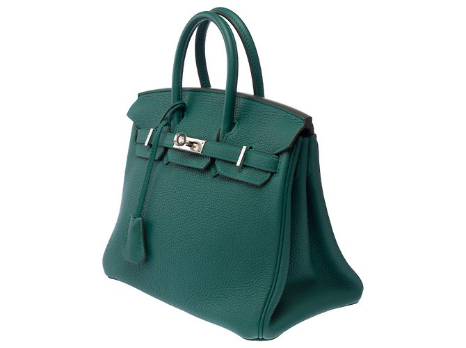 Hermès Borsa HERMES Birkin 25 in Pelle Verde - 103291 - vista 5