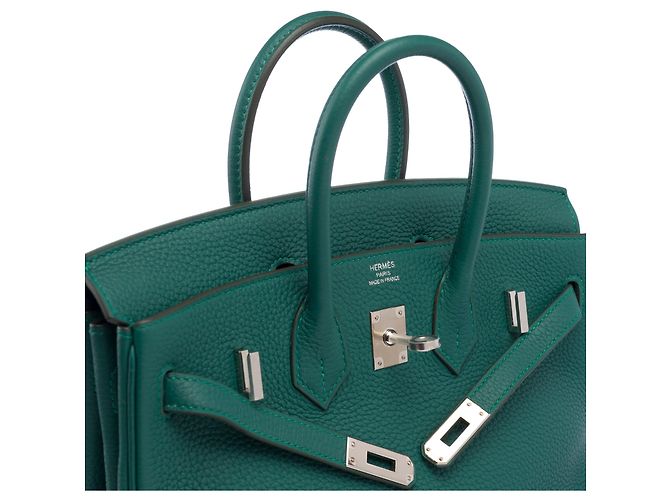 Hermès Borsa HERMES Birkin 25 in Pelle Verde - 103291 - vista 7