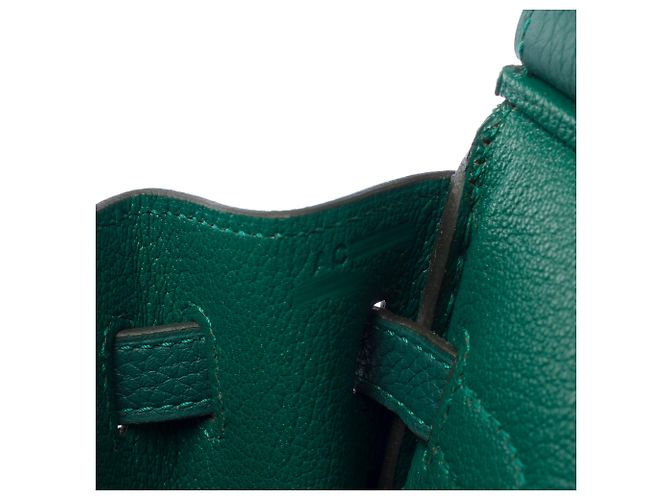 Hermès Borsa HERMES Birkin 25 in Pelle Verde - 103291 - vista 8