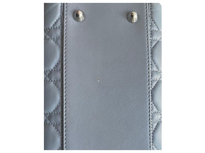 Borsa a mano Christian Dior Lady Dior in pelle grigia Grigio - vista 4
