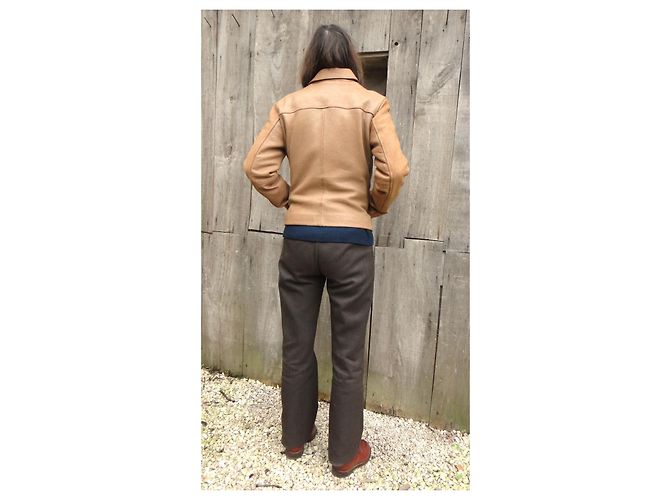 Dolce & Gabbana Lederbikerjacke hellbraun - Ansicht 2