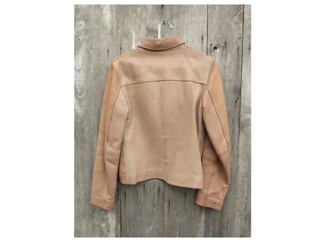 Dolce & Gabbana Lederbikerjacke hellbraun - Ansicht 7
