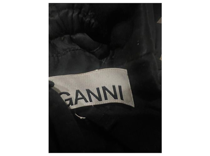 Borsa Ganni in satin nero con cristalli - vista 6