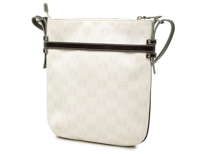LOEWE Bolsa Crossbody de Lona Revestida Anagrama Branca Branco - vista 2