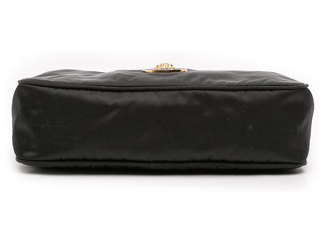 Borsa a tracolla in nylon nero Versace Tribute La Medusa Chain - vista 3