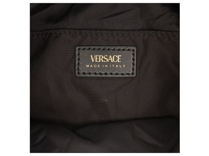 Borsa a tracolla in nylon nero Versace Tribute La Medusa Chain - vista 5
