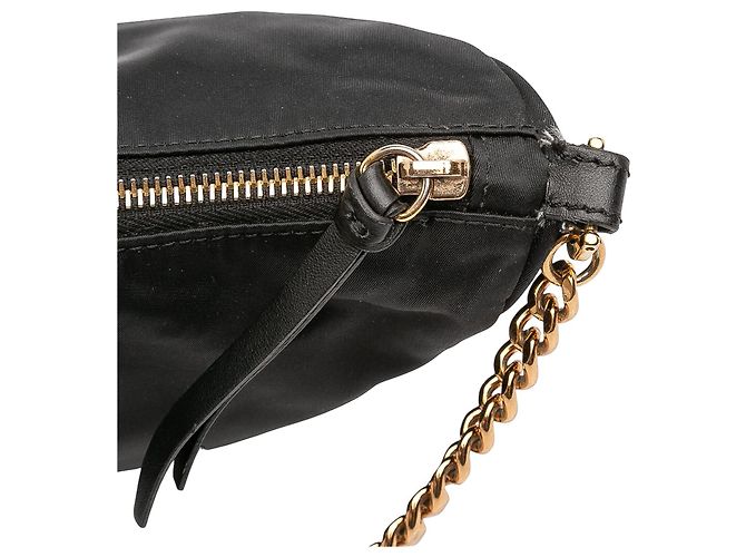 Borsa a tracolla in nylon nero Versace Tribute La Medusa Chain - vista 7