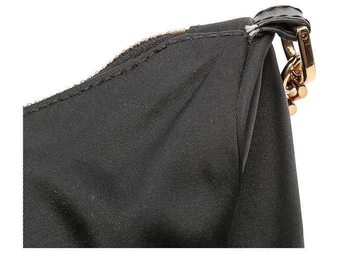 Borsa a tracolla in nylon nero Versace Tribute La Medusa Chain - vista 9