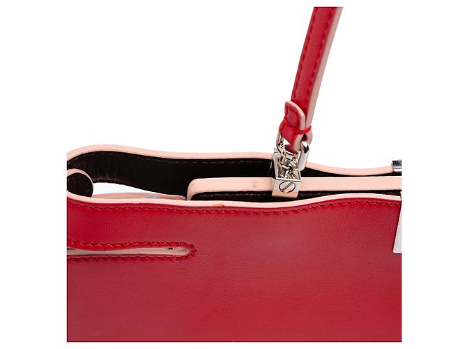 Fendi Rote Leder Peekaboo Clutch Crossbody - Ansicht 10