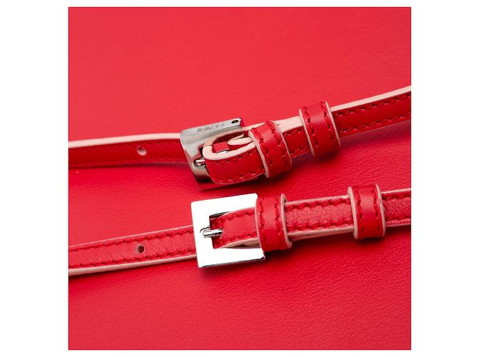 Fendi Rote Leder Peekaboo Clutch Crossbody - Ansicht 11