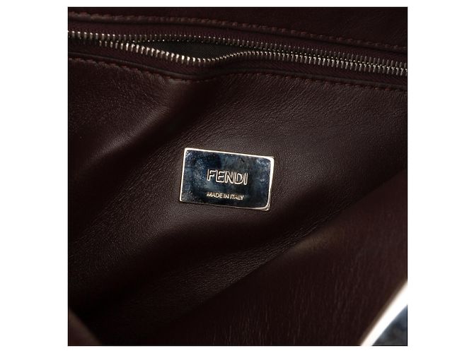Fendi Rote Leder Peekaboo Clutch Crossbody - Ansicht 6