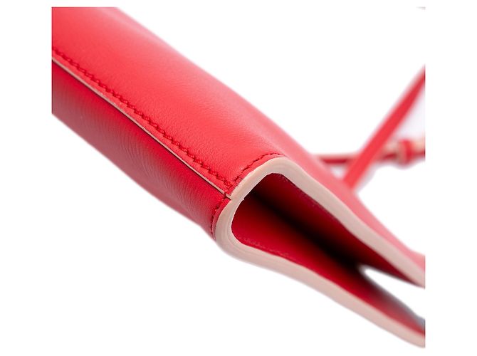Fendi Rote Leder Peekaboo Clutch Crossbody - Ansicht 8