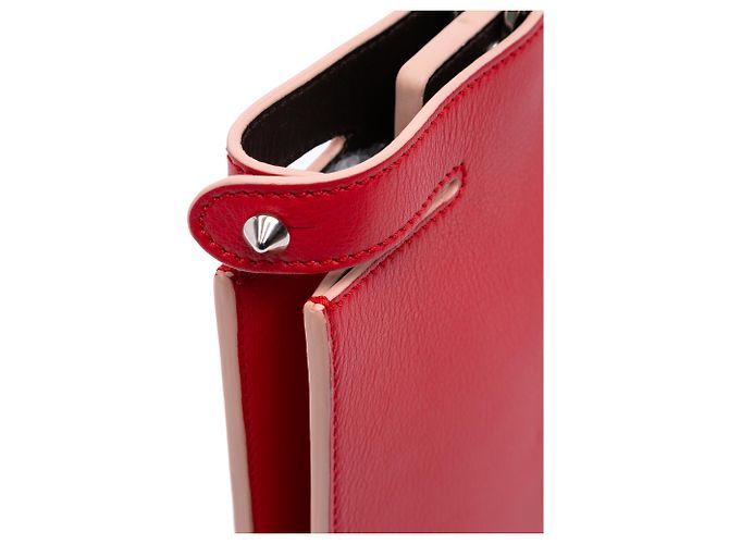 Fendi Rote Leder Peekaboo Clutch Crossbody - Ansicht 9