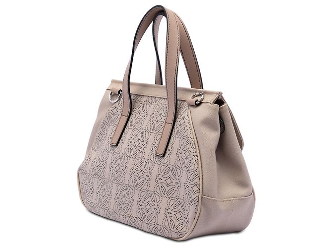 Borsa a tracolla in tela rivestita Anagram marrone LOEWE Taupe - vista 2