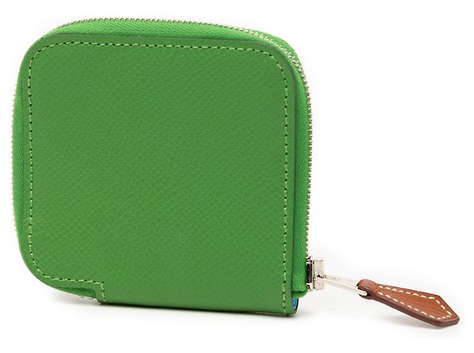 Monedero Hermès de seda Epsom verde Azap Azul claro - vista 2