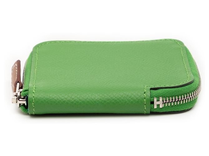 Monedero Hermès de seda Epsom verde Azap Azul claro - vista 3