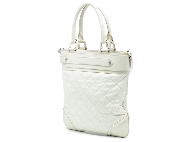 Borsa tote convertibile Hillgate in pelle trapuntata bianca di Burberry Bianco - vista 2