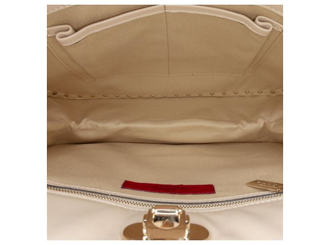 Borsa a spalla in pelle beige Rockstud di Valentino - vista 4