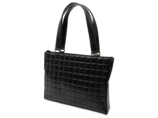 Chanel Schwarze CC Schokoladenbar Lammleder Tasche - Ansicht 2