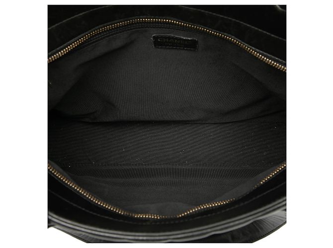 Chanel Schwarze CC Schokoladenbar Lammleder Tasche - Ansicht 4