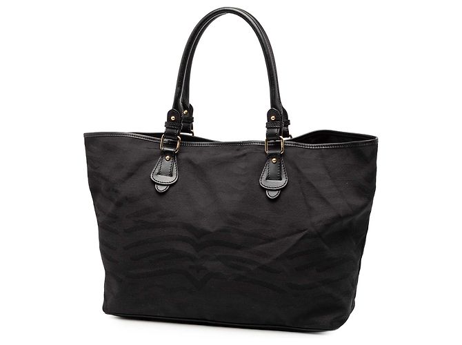 Fendi schwarze Canvas-Tasche mit Tigerdruck - Ansicht 2
