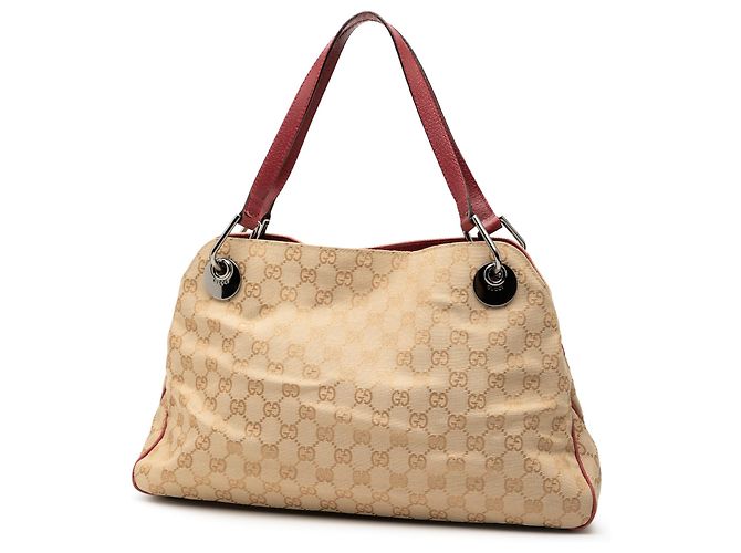 Borsa a spalla Gucci in tela GG marrone Eclipse Beige - vista 2
