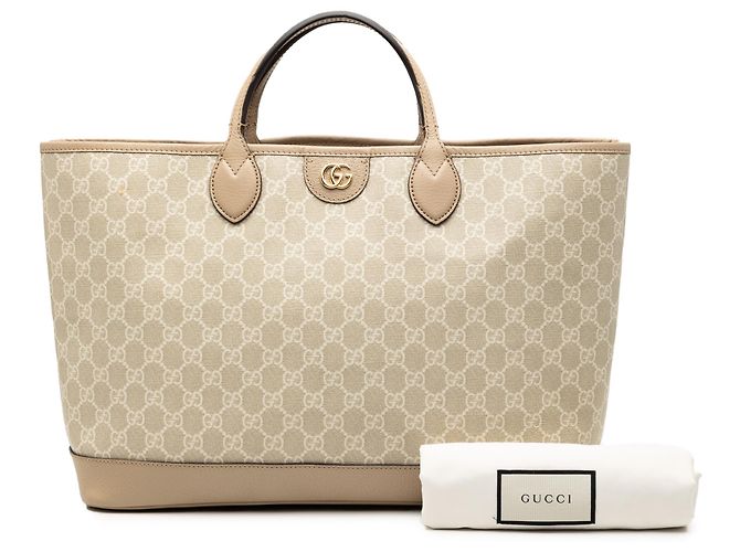 Tote Gucci Beige Medium GG Supreme Ophidia - vista 8