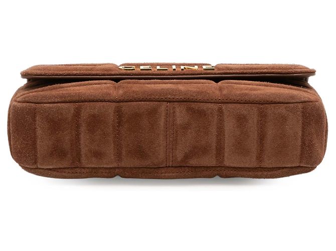 Céline Borsa a spalla monocromatica in suede marrone Celine - vista 3