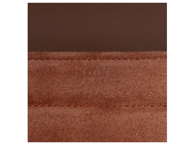 Céline Borsa a spalla monocromatica in suede marrone Celine - vista 5