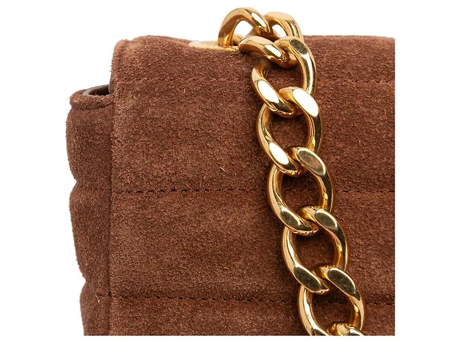 Céline Borsa a spalla monocromatica in suede marrone Celine - vista 8