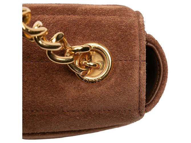 Céline Borsa a spalla monocromatica in suede marrone Celine - vista 9