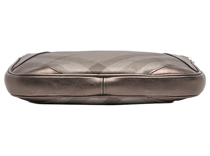 Borsa a tracolla in tela a quadri Supernova marrone e pelle metallica Burberry Bronzo - vista 3