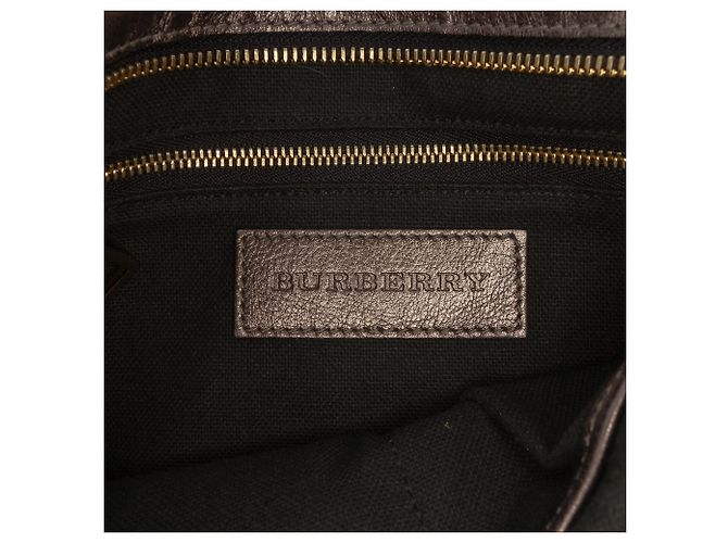 Borsa a tracolla in tela a quadri Supernova marrone e pelle metallica Burberry Bronzo - vista 5