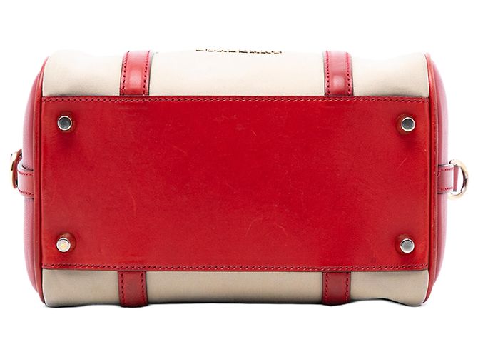 Borsa da bowling Alchester piccola in tela marrone di Burberry - vista 3