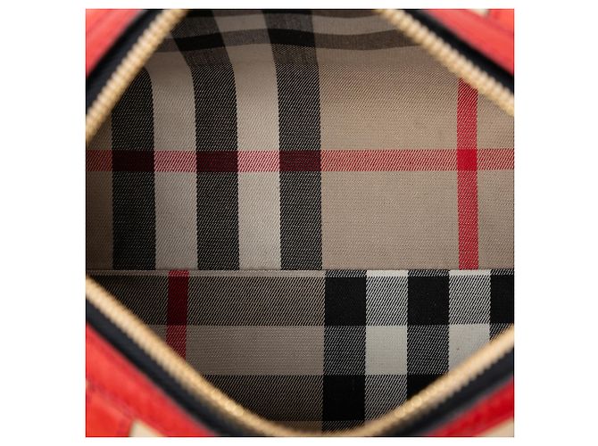 Borsa da bowling Alchester piccola in tela marrone di Burberry - vista 4