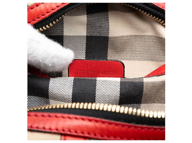 Borsa da bowling Alchester piccola in tela marrone di Burberry - vista 6