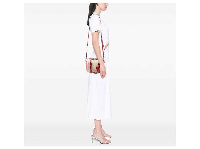 Borsa da bowling Alchester piccola in tela marrone di Burberry - vista 7