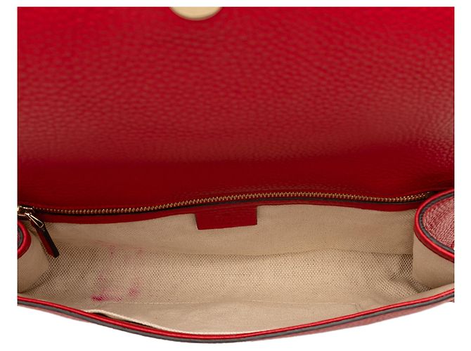 Clutch Disco Soho in pelle rossa Gucci Rosso - vista 4