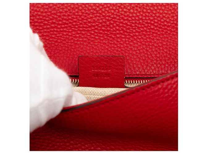 Clutch Disco Soho in pelle rossa Gucci Rosso - vista 6