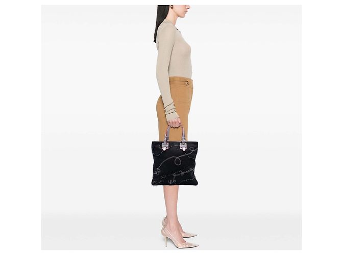 LOEWE Schwarze Anagram Perlen-Jacquard-Tasche - Ansicht 7